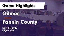 Gilmer  vs Fannin County  Game Highlights - Nov. 23, 2020