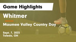 Whitmer  vs Maumee Valley Country Day  Game Highlights - Sept. 7, 2023
