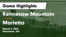 Kennesaw Mountain  vs Marietta  Game Highlights - March 3, 2022