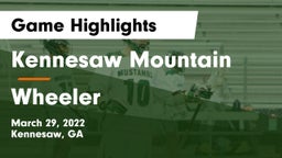 Kennesaw Mountain  vs Wheeler Game Highlights - March 29, 2022