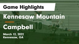 Kennesaw Mountain  vs Campbell  Game Highlights - March 12, 2022