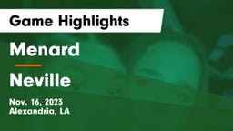 Menard  vs Neville  Game Highlights - Nov. 16, 2023
