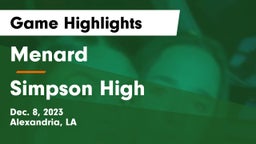 Menard  vs Simpson High Game Highlights - Dec. 8, 2023
