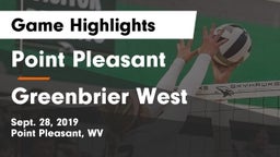 Point Pleasant  vs Greenbrier West  Game Highlights - Sept. 28, 2019