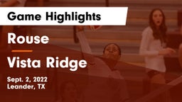 Rouse  vs Vista Ridge  Game Highlights - Sept. 2, 2022