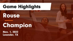 Rouse  vs Champion  Game Highlights - Nov. 1, 2022