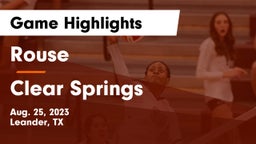 Rouse  vs Clear Springs  Game Highlights - Aug. 25, 2023