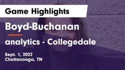 Boyd-Buchanan  vs analytics - Collegedale Game Highlights - Sept. 1, 2022