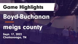 Boyd-Buchanan  vs meigs county Game Highlights - Sept. 17, 2022