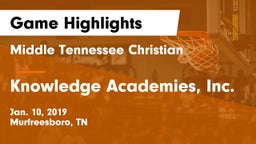 Middle Tennessee Christian vs Knowledge Academies, Inc. Game Highlights - Jan. 10, 2019