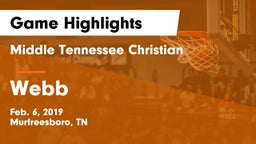 Middle Tennessee Christian vs Webb  Game Highlights - Feb. 6, 2019