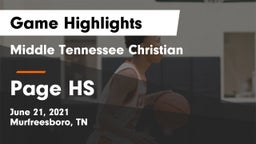 Middle Tennessee Christian vs Page HS Game Highlights - June 21, 2021