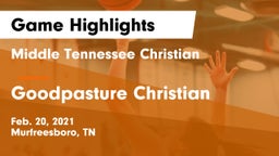 Middle Tennessee Christian vs Goodpasture Christian  Game Highlights - Feb. 20, 2021
