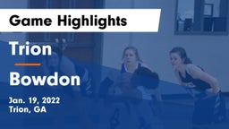 Trion  vs Bowdon  Game Highlights - Jan. 19, 2022