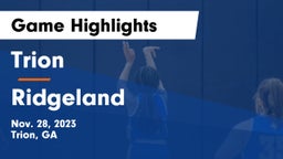 Trion  vs Ridgeland  Game Highlights - Nov. 28, 2023