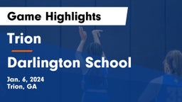 Trion  vs Darlington School Game Highlights - Jan. 6, 2024