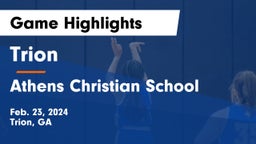 Trion  vs Athens Christian School Game Highlights - Feb. 23, 2024