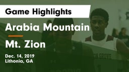 Arabia Mountain  vs Mt. Zion  Game Highlights - Dec. 14, 2019