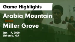 Arabia Mountain  vs Miller Grove  Game Highlights - Jan. 17, 2020