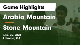 Arabia Mountain  vs Stone Mountain   Game Highlights - Jan. 25, 2020