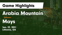 Arabia Mountain  vs Mays  Game Highlights - Jan. 29, 2021