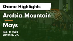 Arabia Mountain  vs Mays  Game Highlights - Feb. 8, 2021