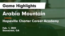 Arabia Mountain  vs Hapeville Charter Career Academy Game Highlights - Feb. 1, 2022
