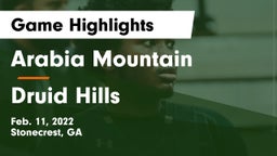 Arabia Mountain  vs Druid Hills  Game Highlights - Feb. 11, 2022