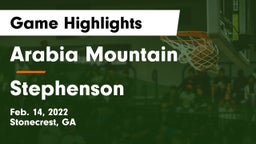 Arabia Mountain  vs Stephenson  Game Highlights - Feb. 14, 2022