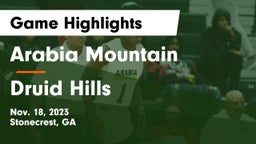 Arabia Mountain  vs Druid Hills  Game Highlights - Nov. 18, 2023