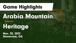 Arabia Mountain  vs Heritage  Game Highlights - Nov. 28, 2023