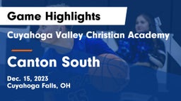 Cuyahoga Valley Christian Academy  vs Canton South  Game Highlights - Dec. 15, 2023