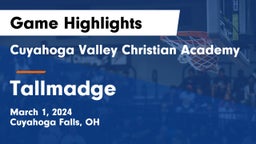 Cuyahoga Valley Christian Academy  vs Tallmadge  Game Highlights - March 1, 2024