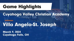 Cuyahoga Valley Christian Academy  vs Villa Angela-St. Joseph Game Highlights - March 9, 2024