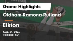 Oldham-Ramona-Rutland  vs Elkton  Game Highlights - Aug. 31, 2023