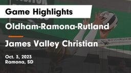 Oldham-Ramona-Rutland  vs James Valley Christian Game Highlights - Oct. 3, 2023