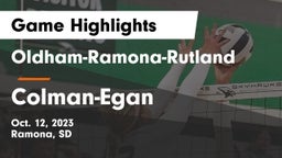 Oldham-Ramona-Rutland  vs Colman-Egan  Game Highlights - Oct. 12, 2023