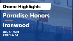 Paradise Honors  vs Ironwood  Game Highlights - Oct. 17, 2021