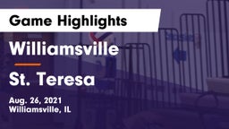 Williamsville  vs St. Teresa  Game Highlights - Aug. 26, 2021