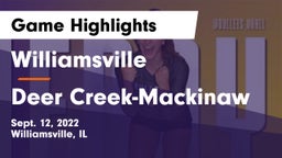 Williamsville  vs Deer Creek-Mackinaw  Game Highlights - Sept. 12, 2022
