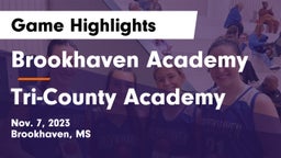 Brookhaven Academy  vs Tri-County Academy  Game Highlights - Nov. 7, 2023