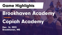 Brookhaven Academy  vs Copiah Academy  Game Highlights - Dec. 16, 2023