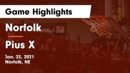 Norfolk  vs Pius X  Game Highlights - Jan. 23, 2021