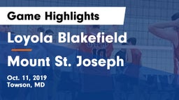 Loyola Blakefield  vs Mount St. Joseph  Game Highlights - Oct. 11, 2019