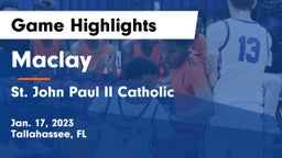Maclay  vs St. John Paul II Catholic  Game Highlights - Jan. 17, 2023