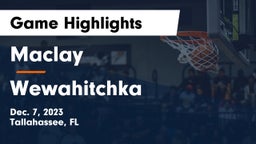 Maclay  vs Wewahitchka  Game Highlights - Dec. 7, 2023
