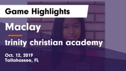 Maclay  vs trinity christian academy Game Highlights - Oct. 12, 2019