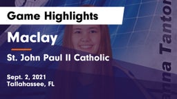 Maclay  vs St. John Paul II Catholic  Game Highlights - Sept. 2, 2021