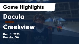 Dacula  vs Creekview  Game Highlights - Dec. 1, 2023