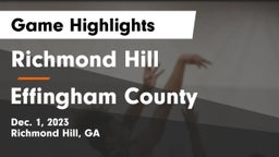 Richmond Hill  vs Effingham County  Game Highlights - Dec. 1, 2023